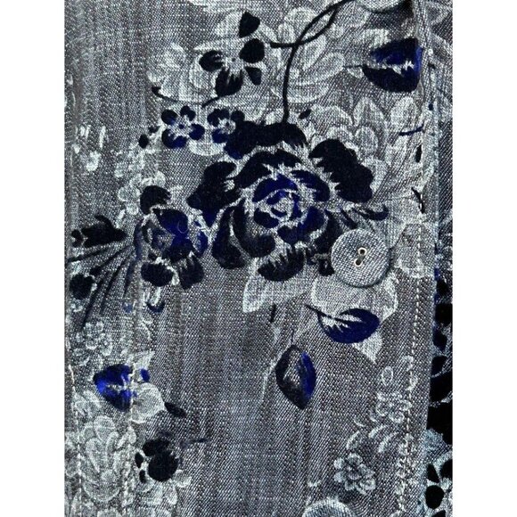 Analogy Woman Embossed Denim/Velvet Jacket Blazer Size‎ XL - Picture 2 of 8